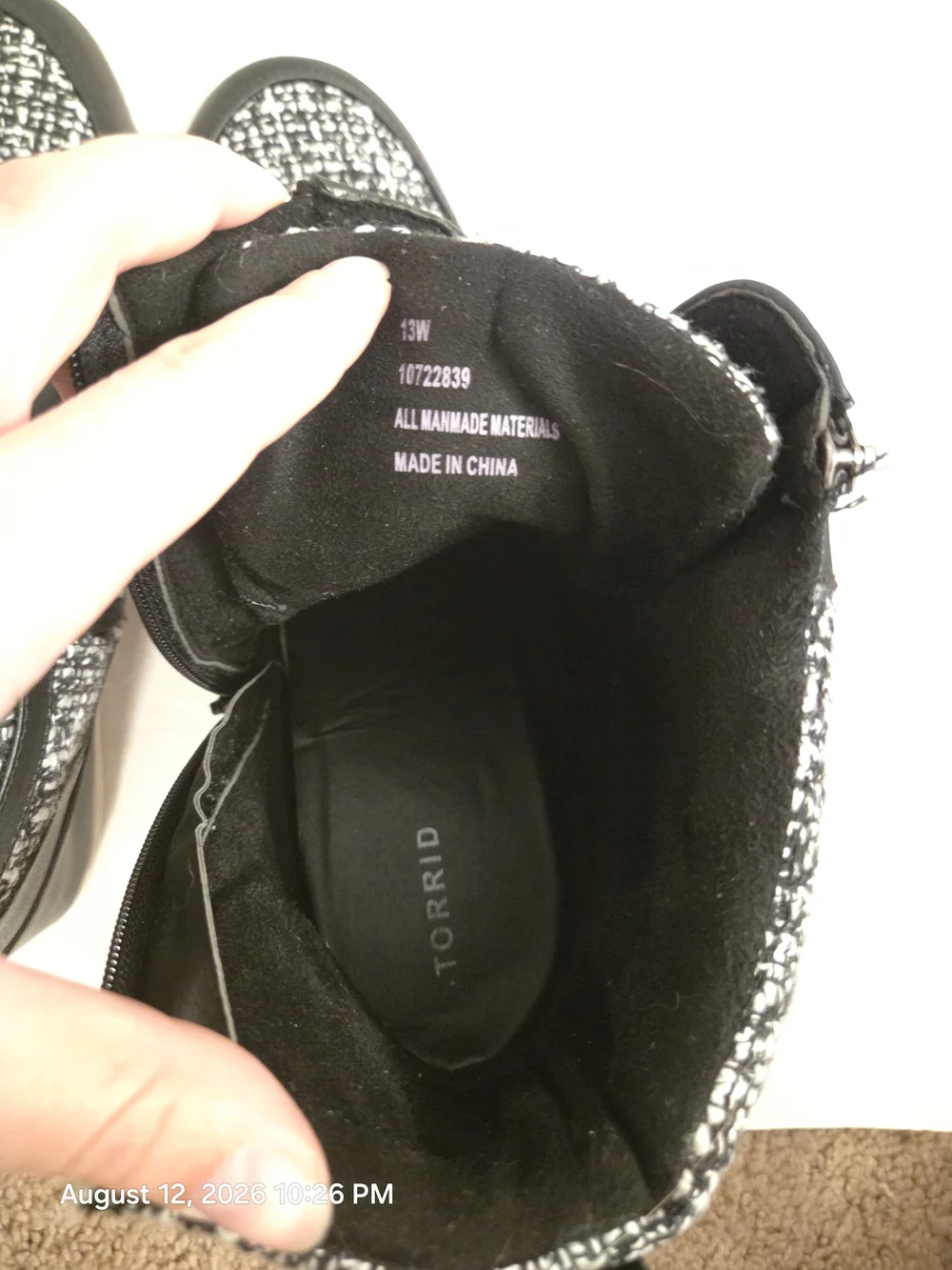 torrid Black & White Tweed High-Top Wedge Sneakers
